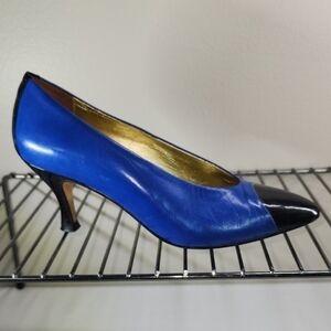 Elegant Blue and Black Women's Heel